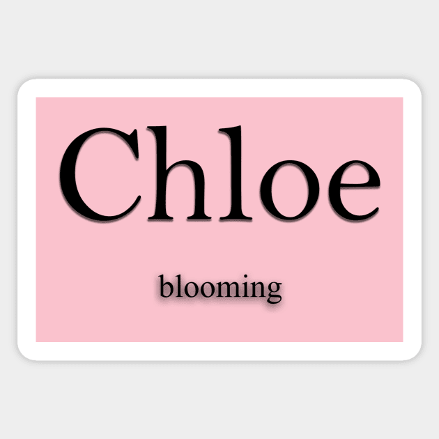 Chloe name meaning Sticker by Demonic cute cat